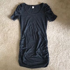Gray Ruched T-Shirt Dress, Size Medium